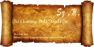 Szilassy Mátyás névjegykártya