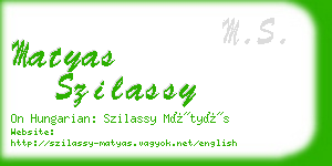 matyas szilassy business card